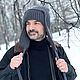 Шапка-ушанка вязаная УМА с подкладкой небесно-голубой. Шапка-ушанка. Семейный бренд вязаной одежды БЛИЗКО. Ярмарка Мастеров.  Фото №9