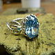 Шикарное серебряное кольцо с голубым камнем, Кольца, Санкт-Петербург,  Фото №1