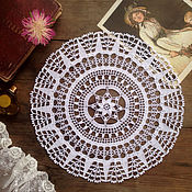 Для дома и интерьера handmade. Livemaster - original item White crochet napkin (D 40cm ). Handmade.