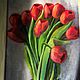 Картина с тюльпанами «Тюльпаны для мамы» 35х25. Картины. Яркая палитра (yarka-pal). Интернет-магазин Ярмарка Мастеров.  Фото №2