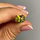 Натуральный желто- зелёный циркон 4.10 ct. Кольца. Елена. Ярмарка Мастеров.  Фото №4