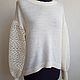 Alpaca Merino White Knitted Women Spring Blouse. Jumpers. Knitted with love. Online shopping on My Livemaster.  Фото №2