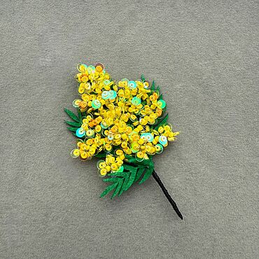 Украшения ручной работы. Ярмарка Мастеров - ручная работа Брошь мимоза. Handmade.