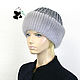 Order Luxury women's hat made of Finnish mink fur on knitwear DF-90. Mishan (mishan). Livemaster. . Caps Фото №3