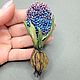Hyacinth brooch with polymer clay roots, Brooches, Domodedovo,  Фото №1