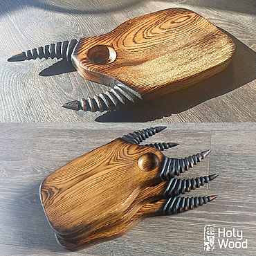 Посуда ручной работы. Ярмарка Мастеров - ручная работа ДОСКА для СТЕЙКА "GREAT PAN GOD"(SMALL). Handmade.