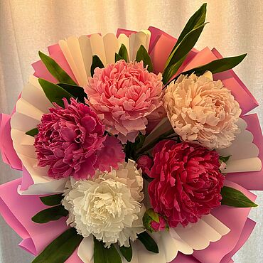 Букет пионов из глины | Цветы и букеты. BFlowers | Декор своими руками. Цветы и флористика ручной работы - Ярмарка Мастеров Цветы и флористика ручной работы. Ярмарка Мастеров - ручная работа Букет пионов из глины | Цветы и букеты. Handmade.
