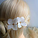 White hydrangea studs. Hairpin. PandaStudio (glossyfleur). My Livemaster. Фото №4