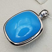 Украшения handmade. Livemaster - original item Silver pendant with natural turquoise 22h18 mm. Handmade.