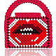 Сумка из бархатных бусин LIPS. Сумка через плечо. DASHKOZAK ACCESSORIES. Ярмарка Мастеров.  Фото №4
