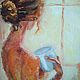 Nude painting of a Girl with a mug by the window oil palette knife. Pictures. Yulia Berseneva ColoredCatsArt. Online shopping on My Livemaster.  Фото №2