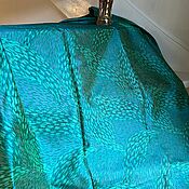Материалы для творчества ручной работы. Ярмарка Мастеров - ручная работа Turquoise Dawn fabric, natural silk, Thailand. Handmade.