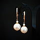'Classic gold' earrings with Swarovski pearl, Earrings, Krasnodar,  Фото №1