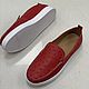 Slip-ons made of genuine ostrich leather, in red, to order!. Slip-ons. SHOES&BAGS. Online shopping on My Livemaster.  Фото №2
