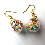 Украшения handmade. Livemaster - original item Classic earrings: balls with stars. Handmade.