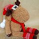 Christmas moose in red, Stuffed Toys, Novosibirsk,  Фото №1