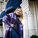 Order Oversize coat with Snood ' Lavender cage'. Alexandra Maiskaya. Livemaster. . Coats Фото №3