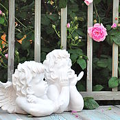 Дача и сад handmade. Livemaster - original item A pair of 44cm polyresin angels for garden decor. Handmade.