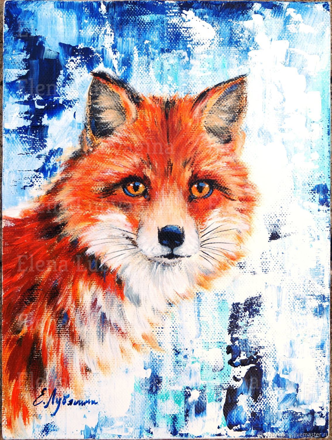 Лиса картина на холсте 30х40 – заказать на Ярмарке Мастеров – NB5CGRU ...