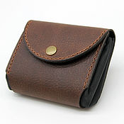 Сумки и аксессуары handmade. Livemaster - original item Mini wallet with a button made of genuine leather. Handmade.