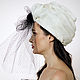 Order White silk organza turban with small black rose and net. TURBAN SVS. Livemaster. . Caps Фото №3