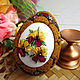 Order Easter egg Pansies (interior on a stand) with embroidery. Yuliya LABORERA souvenir present (yuliya-laborera-podarki). Livemaster. . Eggs Фото №3