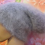 Аксессуары handmade. Livemaster - original item Down hat double lapel knitted from goat down. Handmade.
