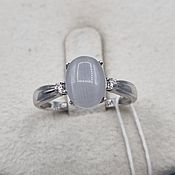Украшения handmade. Livemaster - original item Silver ring with artificial insert and cubic zirconia. Handmade.