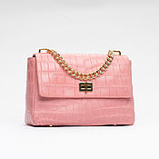 Сумки и аксессуары handmade. Livemaster - original item Women`s bag made of pink crocodile leather. Handmade.
