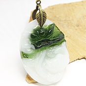 Украшения handmade. Livemaster - original item Glass Lily and Carp pendant green and white. Handmade.