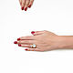 Rose Quartz Ring, White ring, White-pink ring. Rings. Irina Moro. My Livemaster. Фото №6