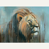 Картины и панно handmade. Livemaster - original item Painting Lion large interior painting Africa animals of the savannah. Handmade.