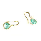 Украшения handmade. Livemaster - original item Mint earrings, small earrings, earrings with pendants Mint Lake. Handmade.