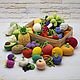 Вязаные овощи и фрукты, большой набор 60 шт, Кукольная еда, Днепр,  Фото №1