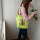 Beach Bag Light Green Fabric Bag Green bag with applique. Beach bag. mechty-o-lete. My Livemaster. Фото №5