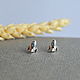 Silver stud earrings. Missiles, Stud earrings, Kudrovo,  Фото №1