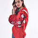 Вышиванка женская “Dyka ruzha” красная. Народные рубахи. Etno Moda. Интернет-магазин Ярмарка Мастеров.  Фото №2