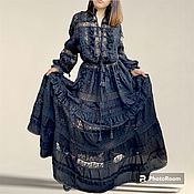 Одежда handmade. Livemaster - original item Adaline dress made of black embroidery and lace in boho style. Handmade.
