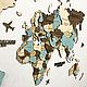 Карта мира из дерева на стену, интерьерная 100х60см Русский яз, Карты мира, Ростов-на-Дону,  Фото №1