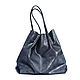 Bag Silver Shiny Leather Blue Shopper Package Tote Bag. Tote Bag. BagsByKaterinaKlestova (kklestova). Online shopping on My Livemaster.  Фото №2