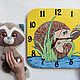Order Hedgehog wall clock, clock, handmade baby. Clocks for Home (Julia). Livemaster. . Watch Фото №3