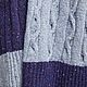  Шерстяной вязаный шарф с косами из мериноса фиолетово-голубой. Шарфы. JULIANS - вязаный свитер и кардиган. Ярмарка Мастеров.  Фото №4