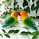 Lovebirds parrots, interior composition of wool felted parrots. Felted Toy. Woolen Zoo. My Livemaster. Фото №4