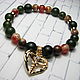 Bracelet with jade and African agate 'Mercury Rod', Bead bracelet, Moscow,  Фото №1