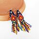 Bright Garnet Earrings Beaded earrings in hippie style. Earrings. Handmade by Svetlana Sin. Online shopping on My Livemaster.  Фото №2