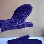 Аксессуары handmade. Livemaster - original item Mittens: Knitted mittens purple. Handmade.