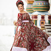 "Bouquets de Fleur" Платье из платков в стиле А-ля Русс
