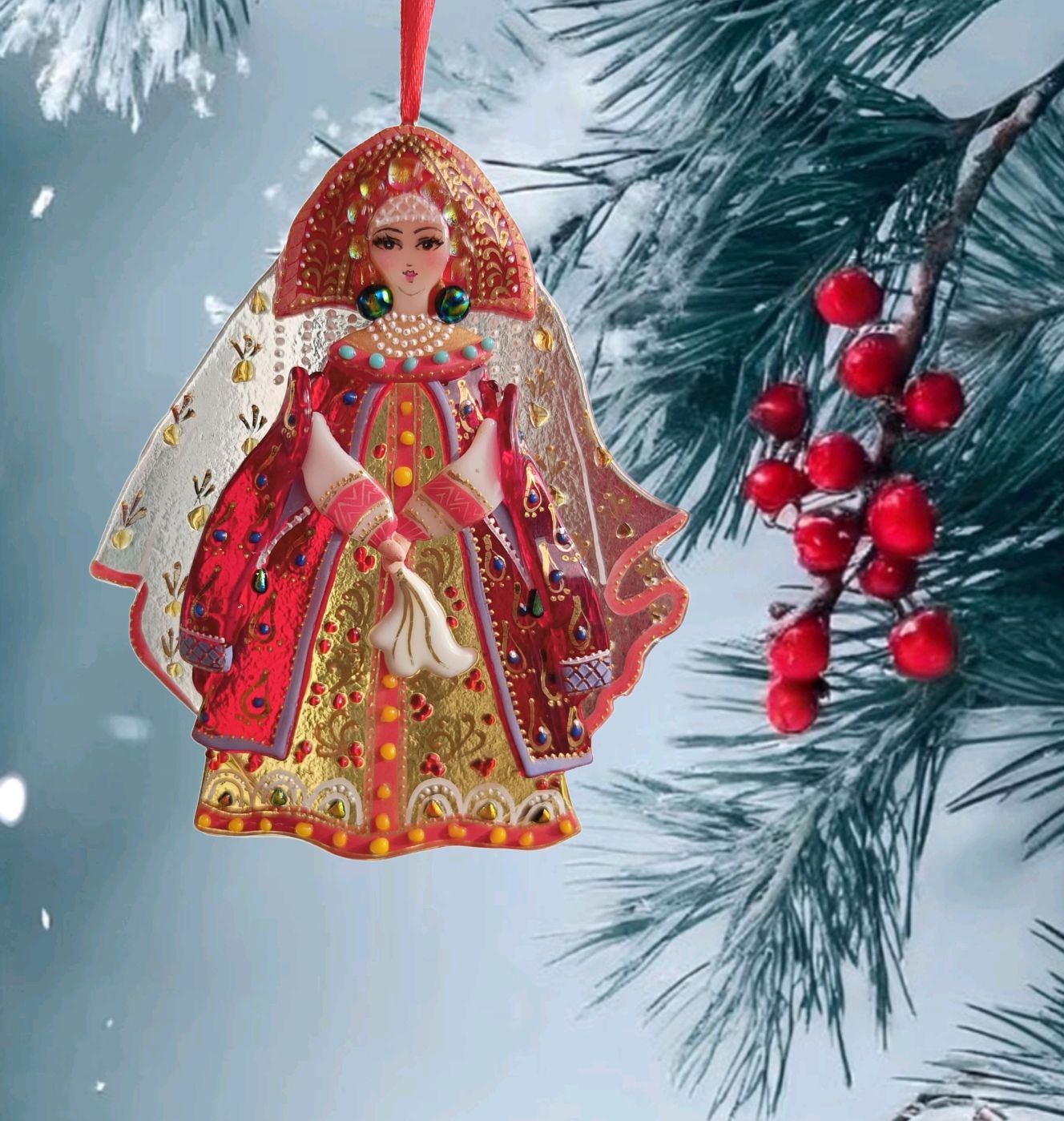 Фьюзинг. Царевна. Стекло, Елочные игрушки, Краснодар,  Фото №1