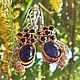 Earrings Bella with sapphires and garnets. Earrings. SELENA. My Livemaster. Фото №4