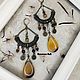 BOHO large earrings with jasper 'Royal'. Thread earring. Ekaterina Rud ( stylish stones ). Online shopping on My Livemaster.  Фото №2